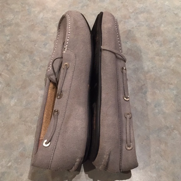 Lands End gray suede loafers (sz 7 1/2) - Picture 3 of 10